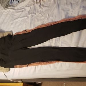 Popfit leggings size small black with pink lace down sides